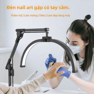 Đèn LED Gấp Gọn Hình Bán Nguyệt Có Thể Điều Chỉnh Độ Sáng Bảo Vệ Mắt Dùng Trang Điểm Làm Móng Nối Mi Phun Xăm Để Bàn Làm Đẹp Chăm Sóc Sức Khỏe Kiểu Dáng Hiện Đại