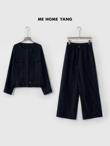 Ice Linen Drawstring Set by Laoyang 100% Linen Jacket Casual Pants Fashionable Two-Piece Set Mess1910 Womens Fashion