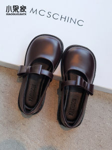 Princess Style Childrens Single Shoes Mary Janes Spring Autumn Black PU Leather British Style round Toe Rubber Sole for Girls