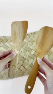 Global Indo Spatula Kayu 24 Cm Spatula Teflon Sutil KayuTurner SodetTahan Panas Hingga 240°C
