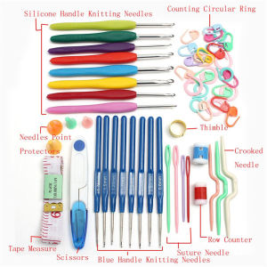 Homelements 16 Sizes Crochet Hooks & Needles Stitches Knitting Craft Case Crochet Set