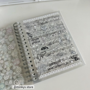 Original 32 Sheets PET Transparent Sticker Book Korean Scrapbooking Stickers For Journal Hand Book Stationery