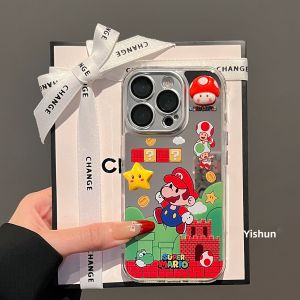 Super Mario Mushroom Star Creative Personality Phone Case Protection Cover for iPhone 14 pro Max Samsung Apple Silicone Shell
