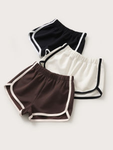 Fitness Series Color Block Short Shorts Running Yoga Sports Pants Spring Summer Style Three-Quarter Length Womens Yoga Clothing