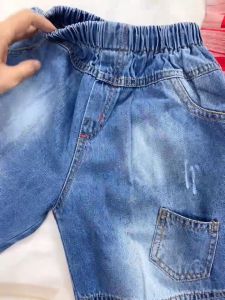 25-45kg Bộ quần short jean áo thun cotton bé trai Annakids hàng VNXK size lớn -thokids2023