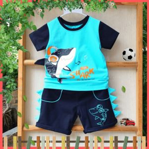 [Cao Cấp Cực Đẹp] Đồ Bộ Bé Trai Size 10kg-37kg Thun Cotton Co Giãn 4 Chiều Mềm Mịn Siêu Mát Hình Khủng Long.1592.3.KT