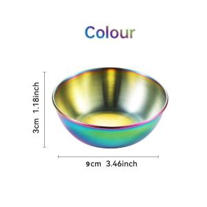 1Pc Stainless Steel Golden Colorful Sauce Dishes Set Seasoning Appetizer Serving Tray Splice Plates Kitchen Tableware