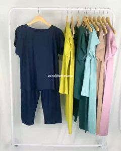 Urban Ease Piyama Polos Setelan Wanita Untuk Tidur Rayon