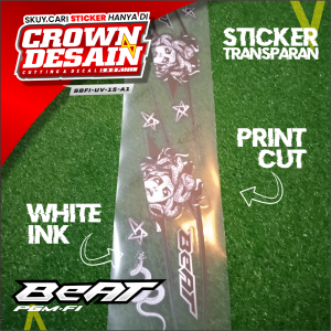(COD) Striping UV Transparan Beat FI Striping Motor Beat FI Tahun 2016-2019 Variasi UV Racing - SBFI-UV