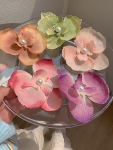 🔥IVY Gradient Butterfly Orchid Pearl Hair Clip Super Fairy Flower Headdress Women Bangs Clip Fresh