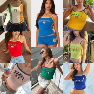 Áo Thun Thể Thao Mỹ Cổ Điển Dành Cho Nữ Áo Thun Ngắn Tay Cổ Tròn In Hình Đơn Giản Được Làm Bằng Vải Cotton Bằng Sợi Đàn Hồi Polyurethane (spandex)