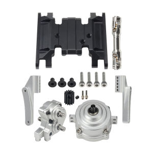 Metal Front Planetary Gearbox Transfer Case Transmission Skid Plate Set for 1/10 RC Rock Crawler SCX10 II 90046 Chassis Upgrade