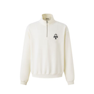 CHINISM | Embroidered Half Zip Loosely Fit Men Autumn Jacket