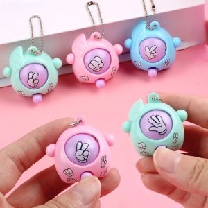 Mini Mora Device Fair Finger-guessing Game Toys/ Alarm Clock Shape Exquisite Keychain