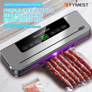 Electric Vacuum Sealer Food Storage Seal Touch Button Dry/Wet Built-in Cutter Kitchen Food Sealing Vacuum Packaging Machine