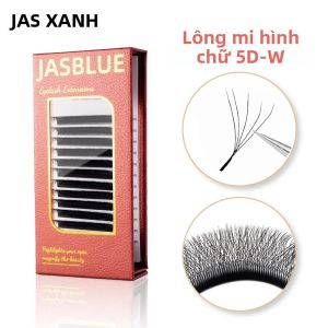 Mi Giả JASBLUE 5D Hình Chữ W Độ Cong C/D Tự Nhiên Dày Tổng Hợp Dài 1cm-1.5cm Làm Thủ Công