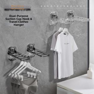 Suction Wall-Mounted Foldable Clothes Hanger No Drilling