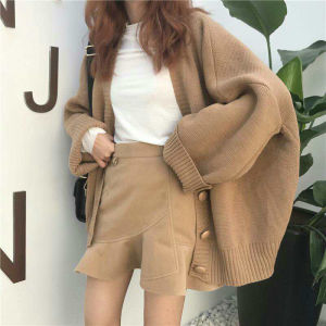 Plus Size Womens Clothing Chubby Girl Sweater Womens Loose Outer Wear Idle Style Mid-Length Autumn and Winter Knitting Cardigan Outwear Ins Fashion