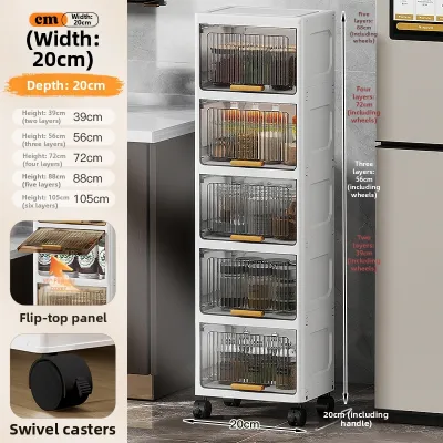 Space-Saving Narrow Multilevel Storage Cabinet