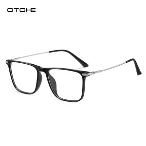 OTOHE Men’s Glasses Upgrade Memory Legs Vintage Style Square Frame Glasses Clear Lens Glasses Blue Light Blocking Glasses Anti-fatigue Glasses Anti-blue Lens Eyes Protection Eyewear