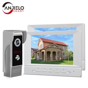Anjielosmart [4-wire] 7" Video Intercom For Home Video Doorbell Intercom System Interphone Video Doorphone Apartment Video Entry Phone