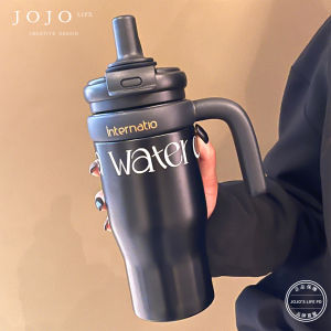 Portable Large Capacity Insulated Straw Cup with Handle Student Popular JOJOS L. PD.cream Stainless Steel Water Bottle