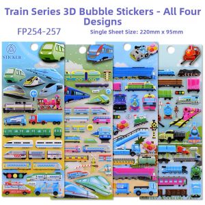 3D Bubble Train Stickers Transportation