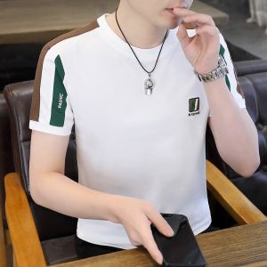 ROMON | Romon Mens Short Sleeve T-Shirt Pure Cotton Loose Fit Summer New Casual Style Versatile Half Sleeve Top Breathable Youth Trend