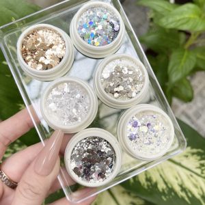 Set kim tuyến nhũ lục giác 6 màu trang trí móng tay nail siêu sáng