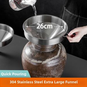 Large Diameter 304 Stainless Steel Funnel for Commercial Use