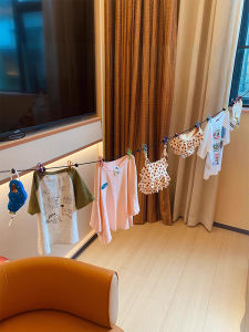 Portable Travel Laundry Line Outdoor Indoor Hanging Clothes Rope Hotel Clothesline Pull Tight Easy to Carry Travel Essentials