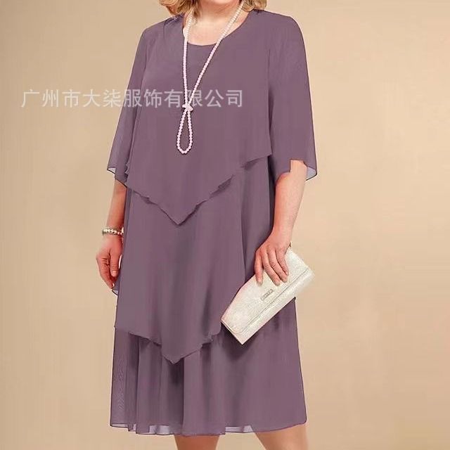 2024 Plus Size Chiffon Mother Beach Wedding Dress European And American  Style Other Pattern Other Style Gowns For Special Occasi | Lazada PH