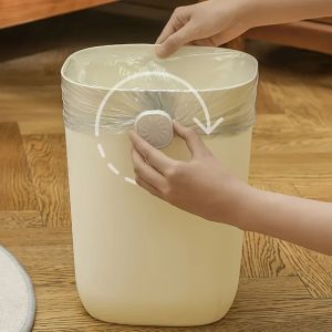 2pc Gray&white Rotating Anti-Slip Garbage Bag Holder Clip - Fastener for Kitchen Bathroom Living Room & Outdoor Trash Can Use