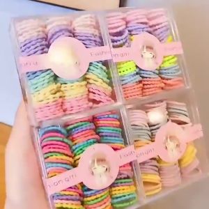 Set Ikat Rambut Karet & Jepit Anak Cewe Mini Box