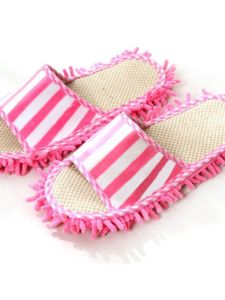 Value-Packed Silent Linen Floor Cleaning Slippers Womens Open-Toe Slip-Off House Shoes for Living Room Pink Cute Design