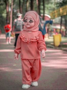 baju bayi setelan ruffle free hijab 11 WARNA 0-3tahun