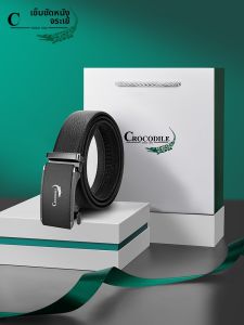 Crocodile | Automatic Buckle Leather Belt Mens Business Casual
