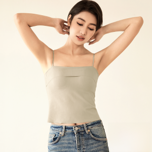 Miiow | Cat Woman Strap Vest Women Inner Wear With Chest Pad Summer Outdoor Beautiful Back Bra Integrated Underwear Square Collar Sleeveless Top