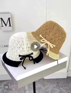 หมวกไหมพรมถักโบว์ข้าง ทรงบัคเก็ต สไตล์เกาหลี น่ารักมินิมอล 321