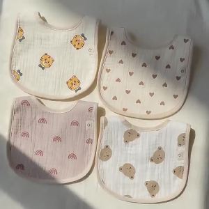 Gauze Muslin Baby Bibs Newborn Burp Cloths Feeding Saliva Towel