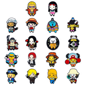 18Pcs Japanese Anime One Piece Pin Anime Figure Pirate Roronoa Zoro Nami Cosplay Badge Brooch Backpack Clothing Lapel Jewelry