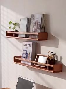 Solid Wood Wall Mounted Shelf Bookshelf