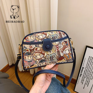 Beibaobao Cartoon Little Bear Shoulder Bag 2024 Summer New Trendy Womens Bags Easiest for Match Fashion Crossbody Bag
