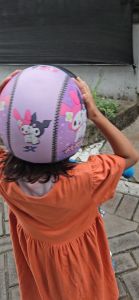 Helm Anak Bogo Motif Lucu Pink Usia 2-7 Tahun Lapis Kulit Sintesis