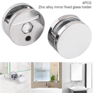 4PCS Zinc Alloy Mirror Clip Wall-Mount Bathroom Glass Clips Mirrors Supporting Sheet Frameless Bracket With Nails For 3-5mm Thick Mirror