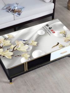 Waterproof New Chinese Style PVC Table Mat Rectangular Shape for Dining Table Coffee Table TV Cabinet Dust Proof Non-Washable