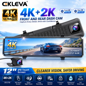 EKLEVA 4K+2K Screen Dash Cam Dual Lens 11.26 Inch View Mirror Car Dvr Camera Wifi Video Loop Recording Super Night Vision
