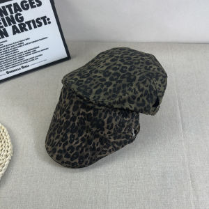 Millennial Fashion Leopard Print Womens Spring Autumn Retro American Style Small Face Highlighting Beret Hat Trendy Cap