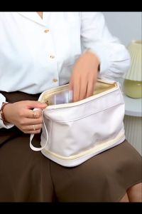 Makeup Bag PU Leather Portable Cosmetic Bag Pouch Large Capacity Travel Waterproof Beg Kosmetik Besar