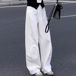 Black Long Sleeve Knitted Open Cardigan Loose White Wide Leg Pants Two Piece Set Spring Autumn Fashion Casual Wear for Women